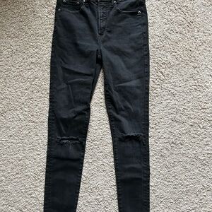 American Eagle Outfitters Black Skinny Jeans with Distressed Knees